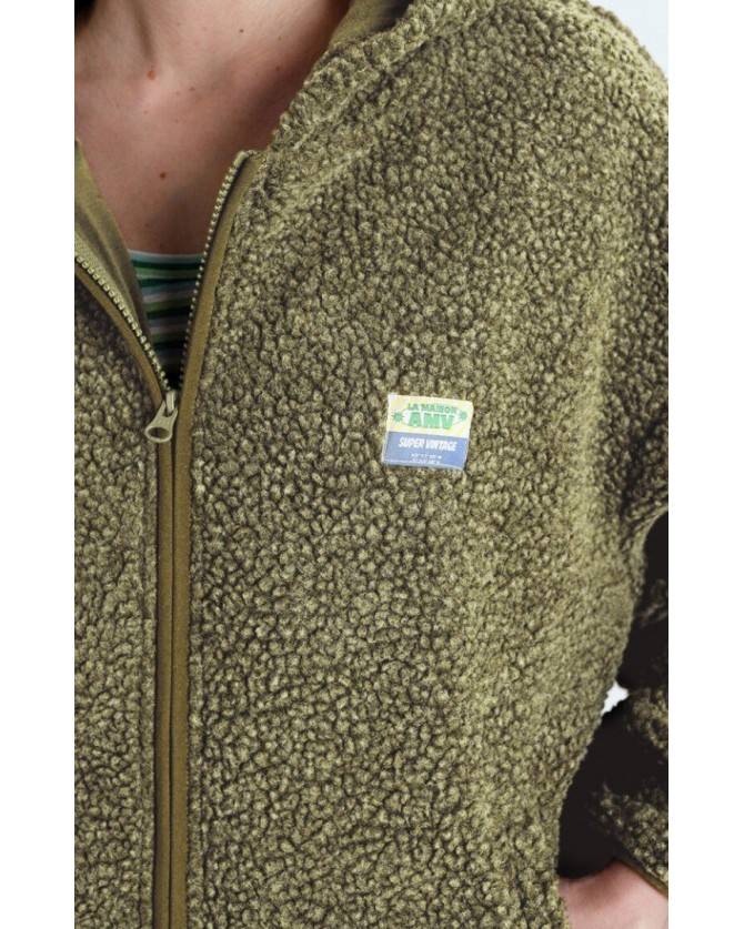 Ζακέτα American Vintage Λαδί HOK16E-VARAN CHINE