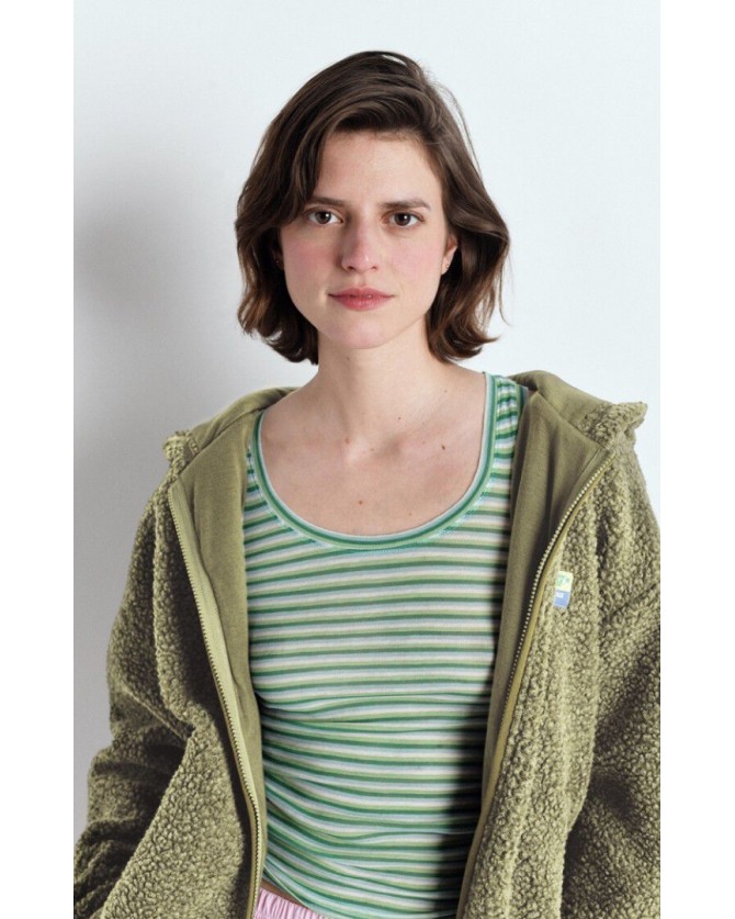 Ζακέτα American Vintage Λαδί HOK16E-VARAN CHINE