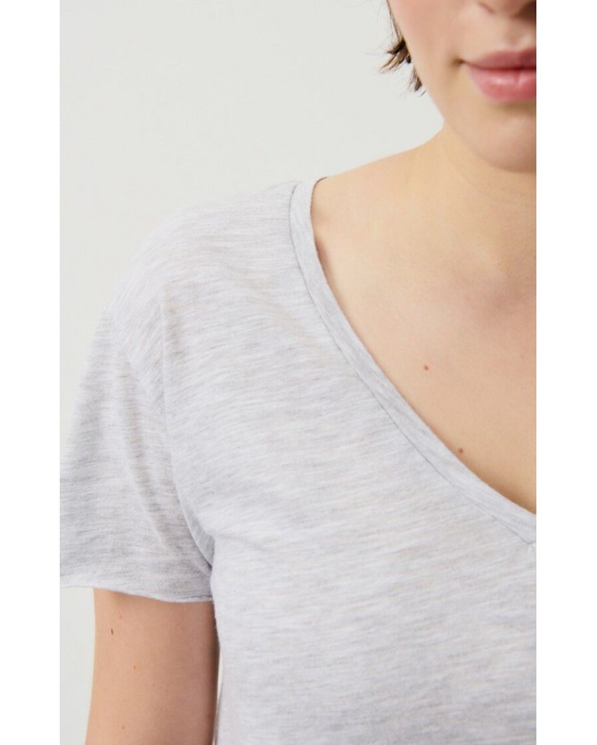 T-shirt American Vintage Γκρι Ανοιχτό JAC51-POLAIRE CHINE