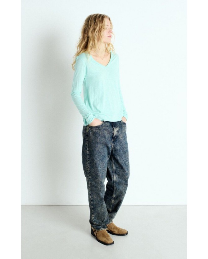 Μπλούζα American Vintage Τυρκουάζ JAC52V-CONCOMBRE VINTAGE