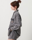 Πουκάμισο γυναικείο American Vintage Γκρι βαμβακερό JAZ06A-GREY Oversized fit