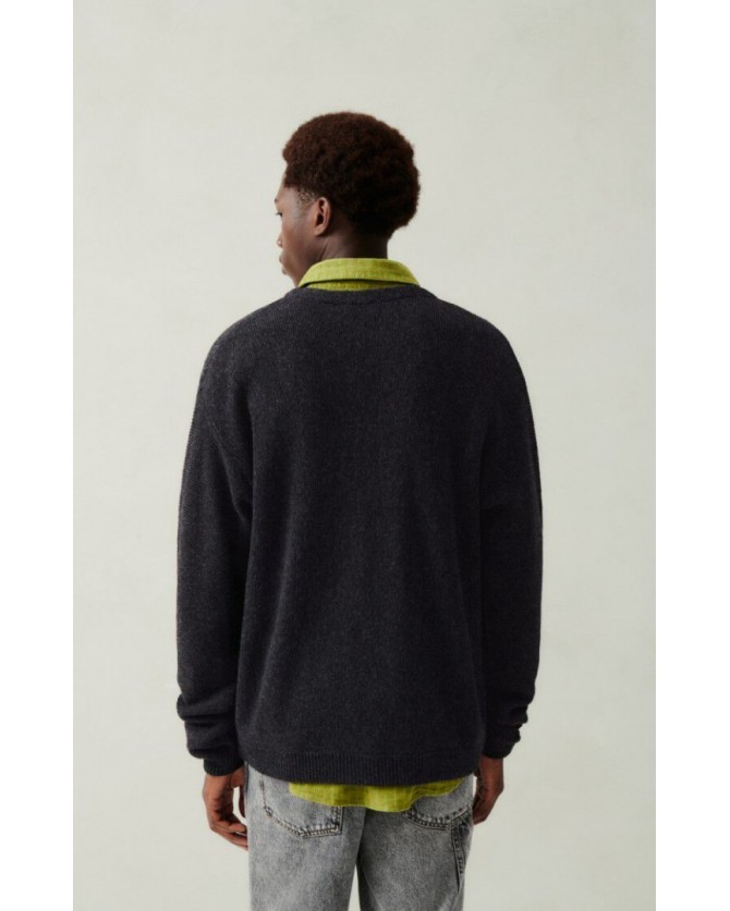 Ζακέτα πλεκτή American Vintage Ανθρακί MVOX19A-ANTHRACITE CHINE