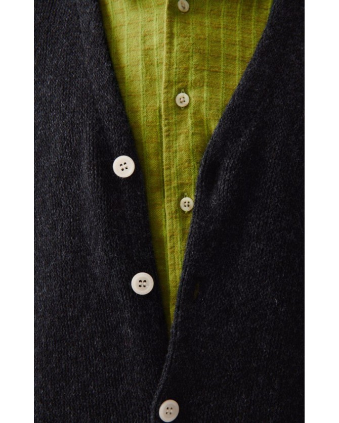 Ζακέτα πλεκτή American Vintage Ανθρακί MVOX19A-ANTHRACITE CHINE