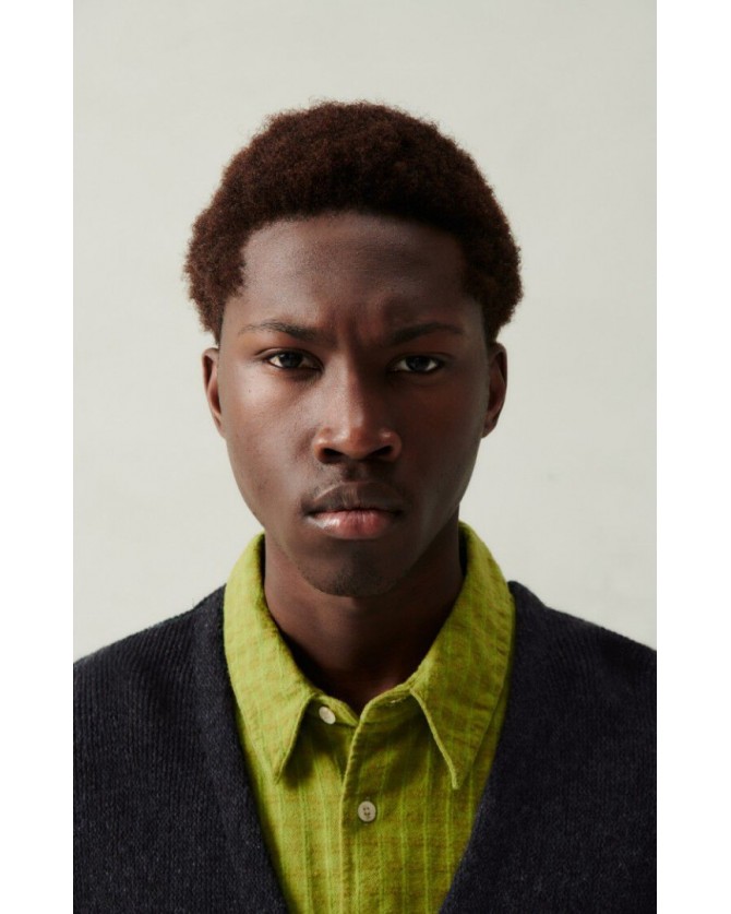 Ζακέτα πλεκτή American Vintage Ανθρακί MVOX19A-ANTHRACITE CHINE