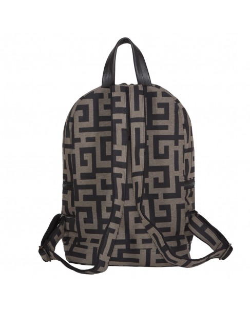 Backpack Ames Μαύρο-Μπεζ OLYFOS BAG-POURO BLACK