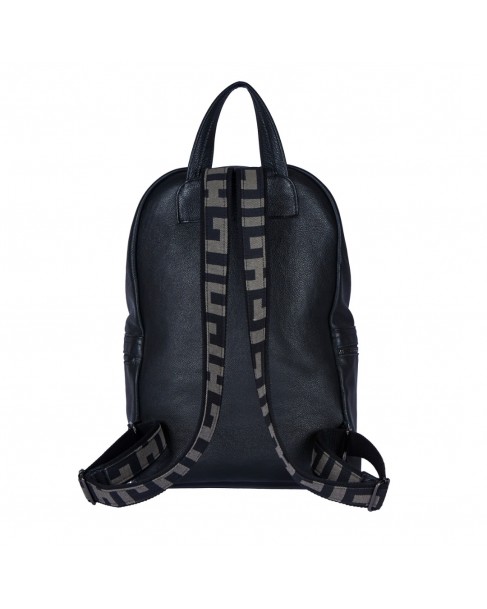 Backpack δερμάτινο AMES Μαύρο OLYFOS LARGE LEATHER POURO BLACK-BLACK