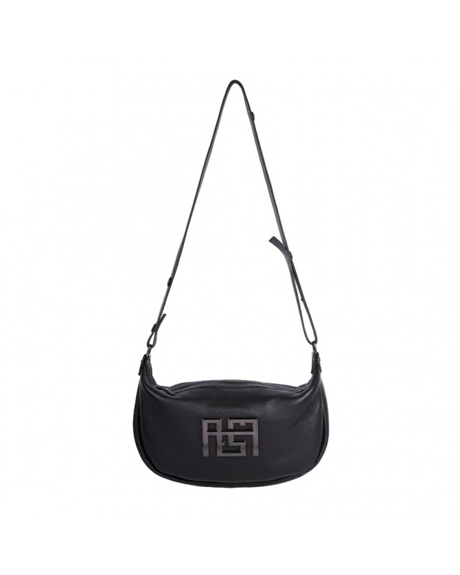 Τσάντα AMES Μαύρη ERIS LARGE LEATHER-BLACK