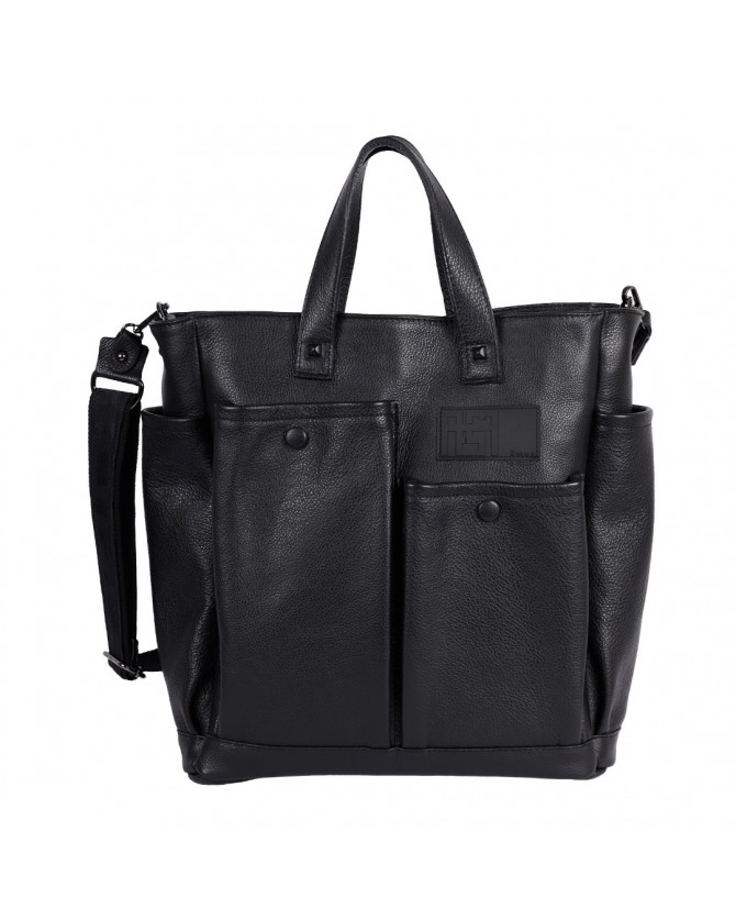 Τσάντα AMES Μαύρη KYROS LEATHER-BLACK