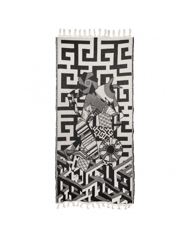 Πετσέτα AMES Μαύρο-Λευκό AMES TOWEL 3DMINO-BLACK WHITE