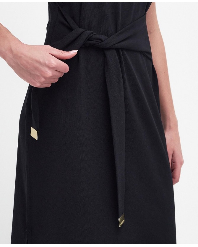 Φόρεμα Barbour Μαύρο βαμβακερό Whitson Midi Dress LDR0737-BIBK11