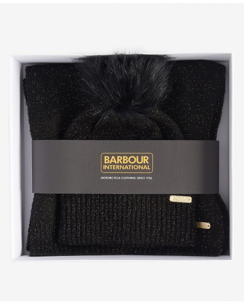 Σετ κασκόλ-σκούφος Barbour Μαύρος LGS0031-BIBK11