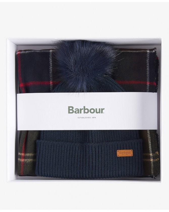 Σετ κασκόλ-σκούφος Barbour Σκούρο μπλε LGS0054-BRTN11