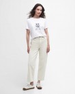 T-shirt γυναικείο Barbour Λευκό βαμβακερό LTS0635-BRWH11