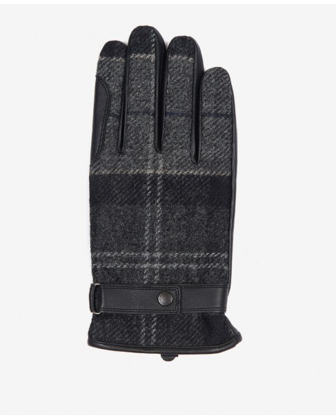Γάντια δερμάτινα Barbour Μαύρα Barbour Newbrough Tartan Gloves MGL0051-BRBK11