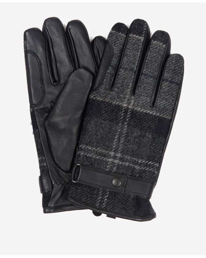 Γάντια δερμάτινα Barbour Μαύρα Barbour Newbrough Tartan Gloves MGL0051-BRBK11