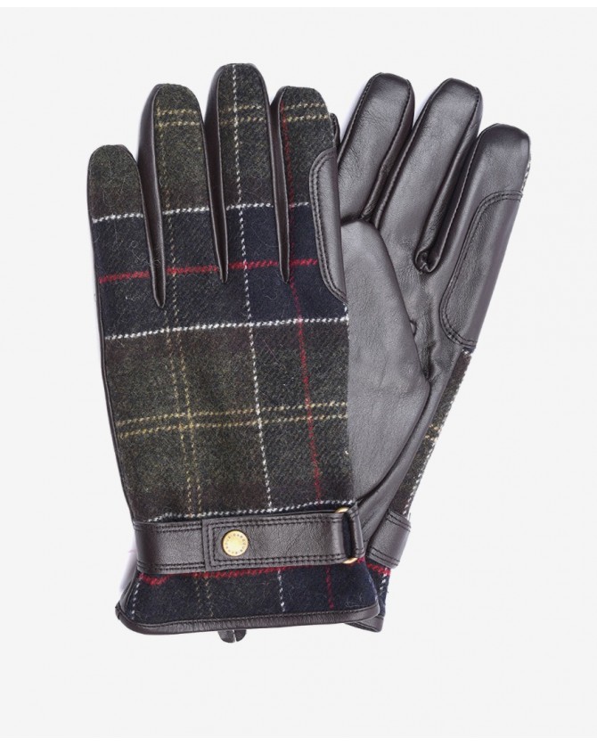 Γάντια δερμάτινα Barbour Λαδί Barbour Newbrough Tartan Gloves MGL0051-BRTN11