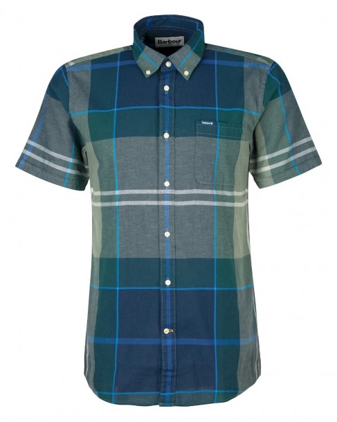 Πουκάμισο κοντομάνικο Barbour Λαδί-Μπλε Barbour Douglas Short Sleeve Tailored Shirt MSH5077-BRTN29