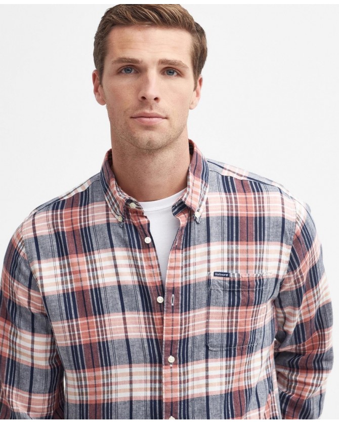Πουκάμισο ανδρικό Barbour Ροζ καρό Laneskin Tailored Shirt  βαμβακερό MSH5296-BRPI55.1