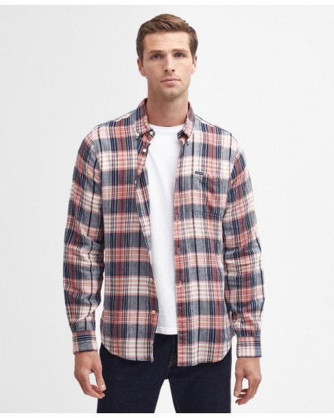 Πουκάμισο ανδρικό Barbour Ροζ καρό Laneskin Tailored Shirt  βαμβακερό MSH5296-BRPI55.1