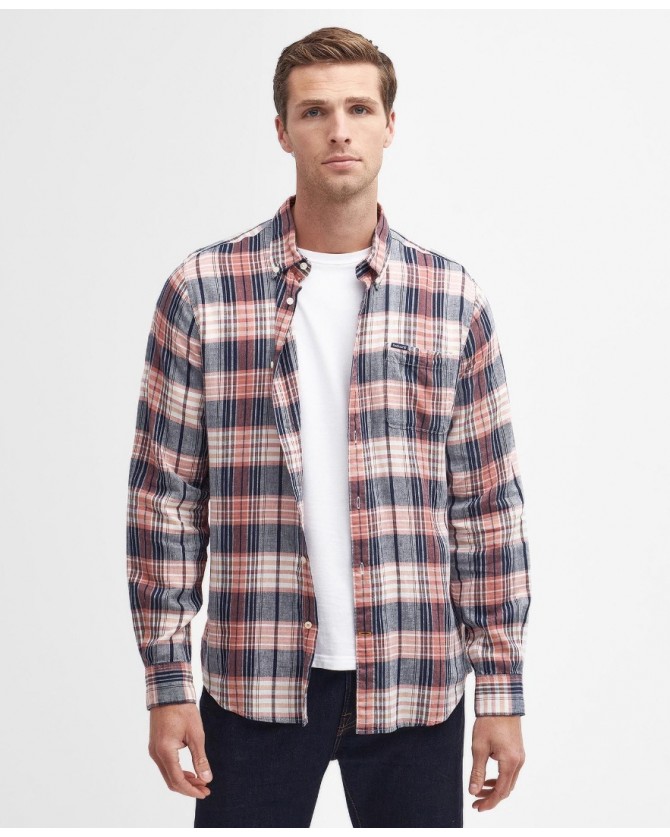 Πουκάμισο ανδρικό Barbour Ροζ καρό Laneskin Tailored Shirt  βαμβακερό MSH5296-BRPI55.1