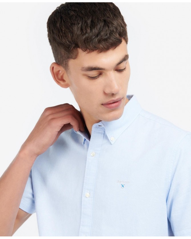 Πουκάμισο κοντομάνικο Barbour Σιέλ Barbour Oxford Short Sleeve Tailored Shirt MSH5313-BRBL32