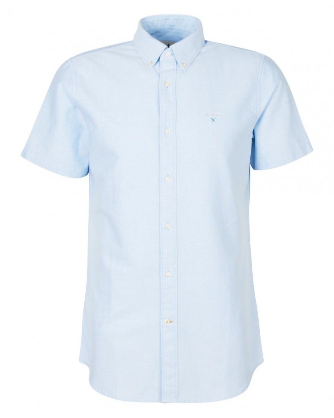 Πουκάμισο κοντομάνικο Barbour Σιέλ Barbour Oxford Short Sleeve Tailored Shirt MSH5313-BRBL32