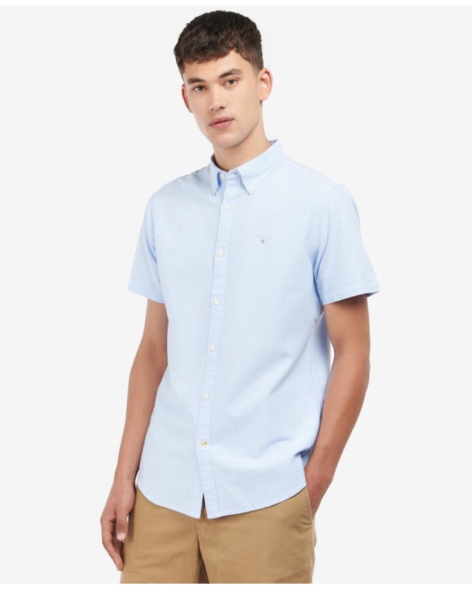Πουκάμισο κοντομάνικο Barbour Σιέλ Barbour Oxford Short Sleeve Tailored Shirt MSH5313-BRBL32