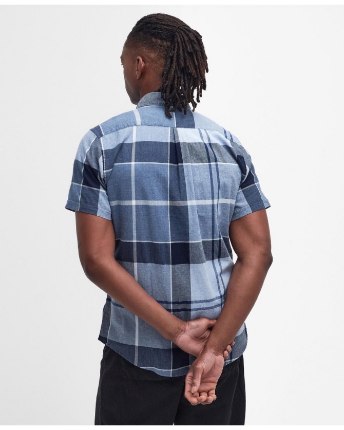 Πουκάμισο κοντομάνικο Barbour Καρό Μπλε Doughill Short-Sleeved Shirt MSH5469-BRTN22