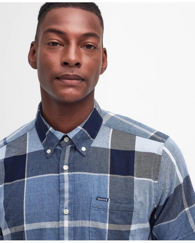 Πουκάμισο κοντομάνικο Barbour Καρό Μπλε Doughill Short-Sleeved Shirt MSH5469-BRTN22