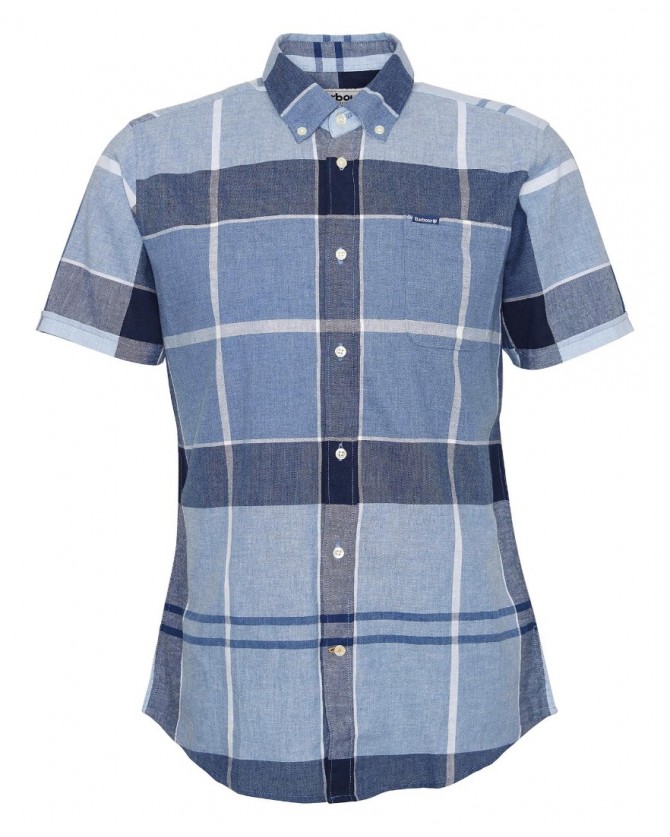 Πουκάμισο κοντομάνικο Barbour Καρό Μπλε Doughill Short-Sleeved Shirt MSH5469-BRTN22