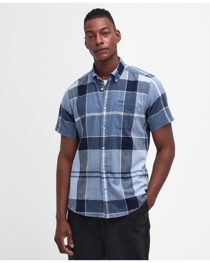 Πουκάμισο κοντομάνικο Barbour Καρό Μπλε Doughill Short-Sleeved Shirt MSH5469-BRTN22