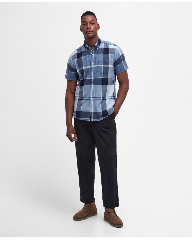 Πουκάμισο κοντομάνικο Barbour Καρό Μπλε Doughill Short-Sleeved Shirt MSH5469-BRTN22