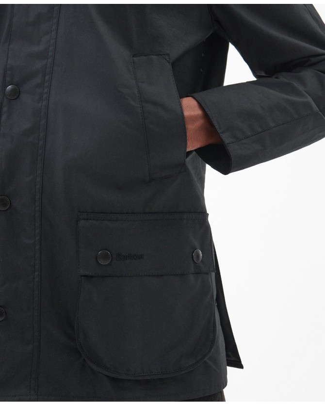 Μπουφάν κερωμένο Barbour Μαύρο Barbour Ashby Wax Jacket MWX0339-BRBK72