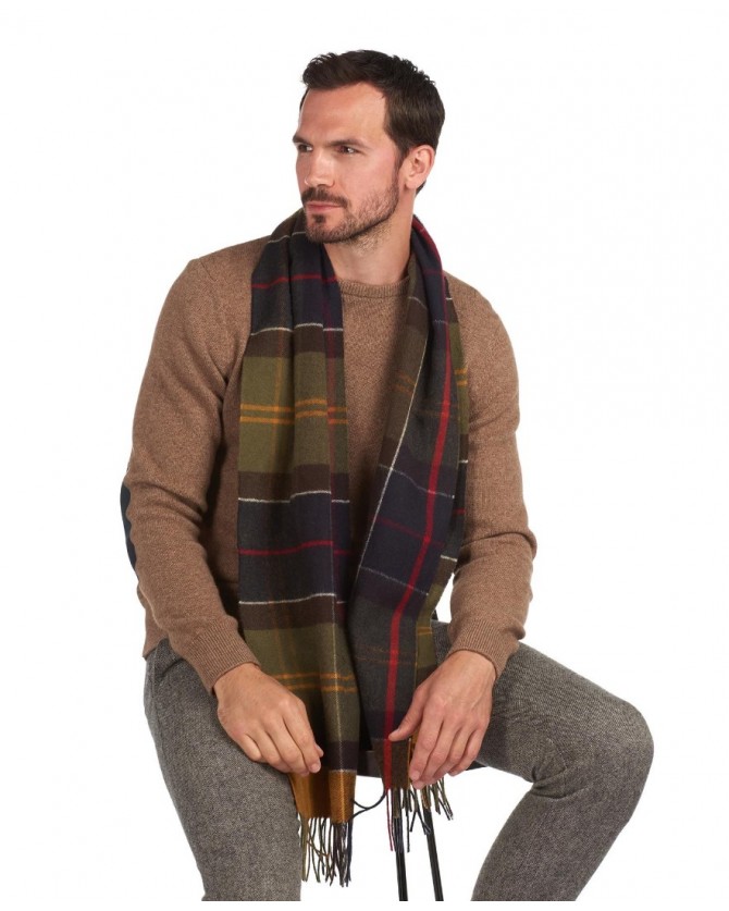 Κασκόλ Barbour καρό Λαδί USC0322-BRTN11