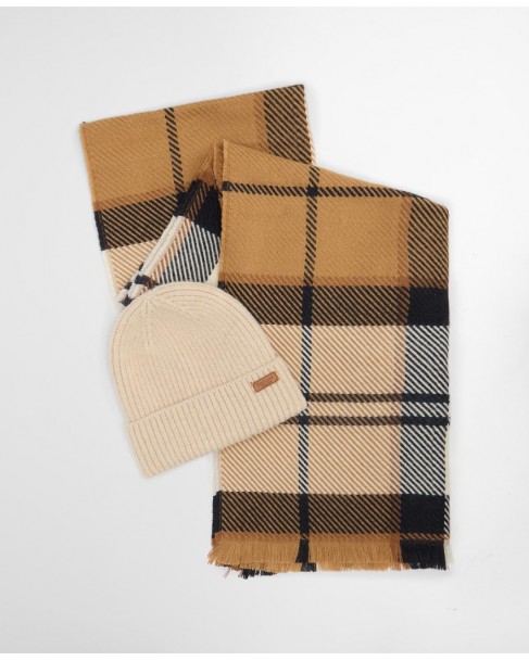 Σετ κασκόλ-σκούφος Barbour Εκρού LGS0094-BRBR52.5