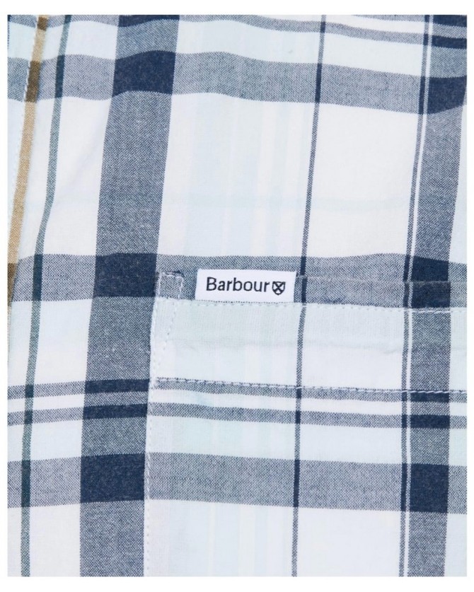 Πουκάμισο κοντομάνικο Barbour καρό Λευκό-Μπλε MEN'S BARBOUR FURNISS S/S TAILORED SHIRT MSH5159-BRWH11