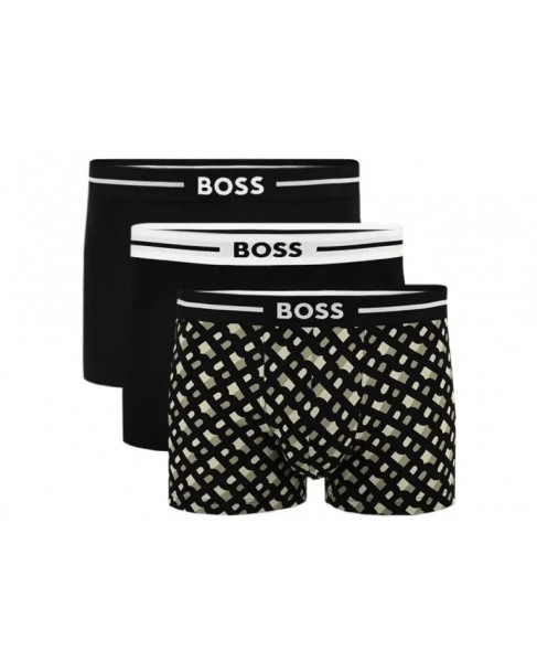 Τριάδα σετ εσωρούχων boxer Boss Μαύρα Trunk 3P Bold Design 50514951-970