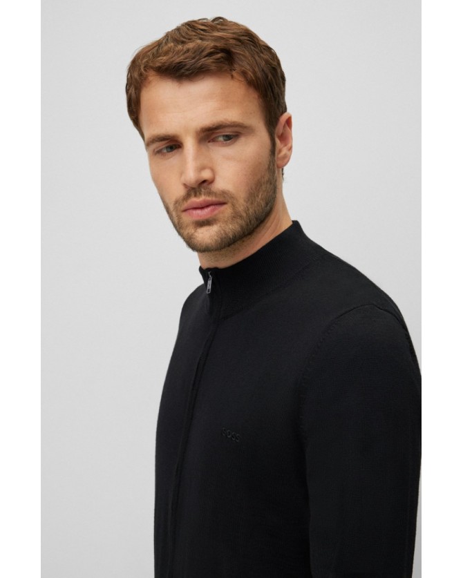 Ζακέτα πλεκτή Boss Μαύρη Balonso-L 50476347-001