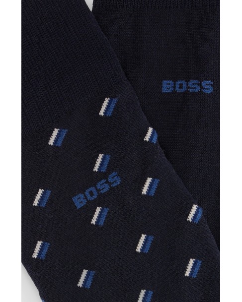 Κάλτσες 2 τεμαχίων Boss Σκούρο μπλε 2P RS Minipattern MC 50478350-402