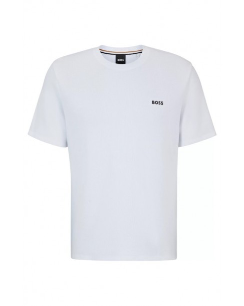 T-shirt ανδρικό Boss Λευκό βαμβακερό Waffle 50480834-110 Regular fit