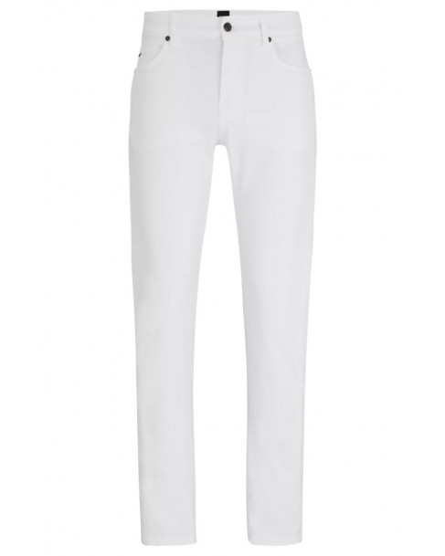 Παντελόνι jean Boss Λευκό Delaware3-1 50514321-100 Slim fit 