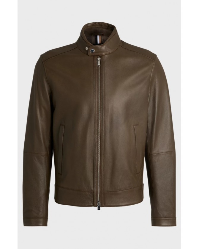 Μπουφάν δερμάτινο Boss Λαδί H-Mansell2 50518906-361