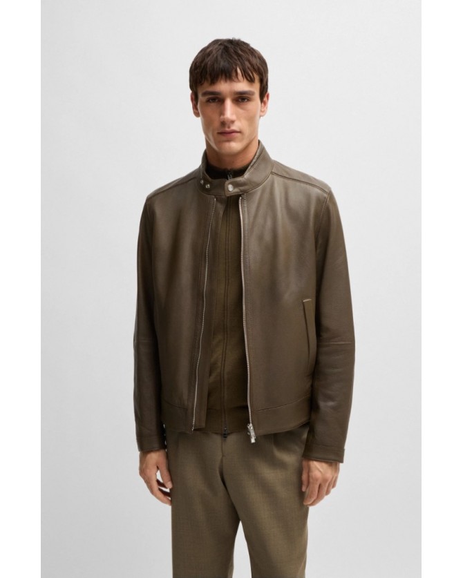 Μπουφάν δερμάτινο Boss Λαδί H-Mansell2 50518906-361