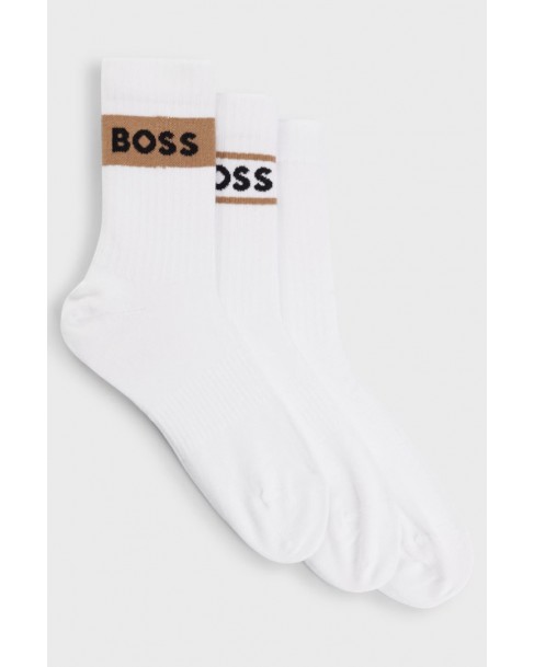 Κάλτσες σετ 3 τεμαχίων Boss Λευκές QS Giftset Iconic 50524273-100