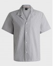 Πουκάμισο κοντομάνικο Boss Μπλε ριγέ Velvetfish_Shirt 50540037-413