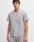 Πουκάμισο κοντομάνικο Boss Μπλε ριγέ Velvetfish_Shirt 50540037-413