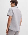 Πουκάμισο κοντομάνικο Boss Μπλε ριγέ Velvetfish_Shirt 50540037-413