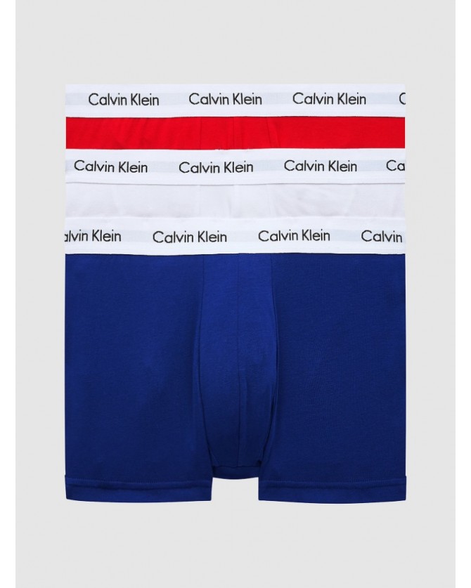Τριάδα σετ εσωρούχων boxer Calvin Klein σε Κόκκινο-Μπλε ρουά και Λευκό U2664G-I03
