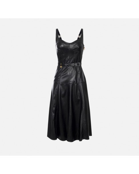 Φόρεμα δερματίνη Elisabetta Franchi Μαύρο AB52241E2-110