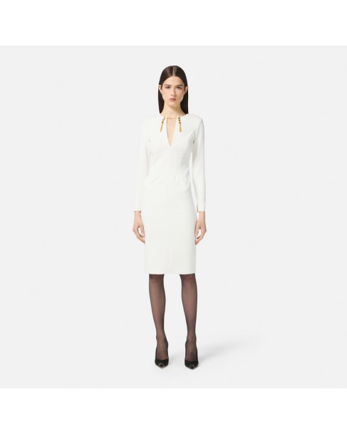 Φόρεμα Elisabetta Franchi Λευκό AB80557E2-360